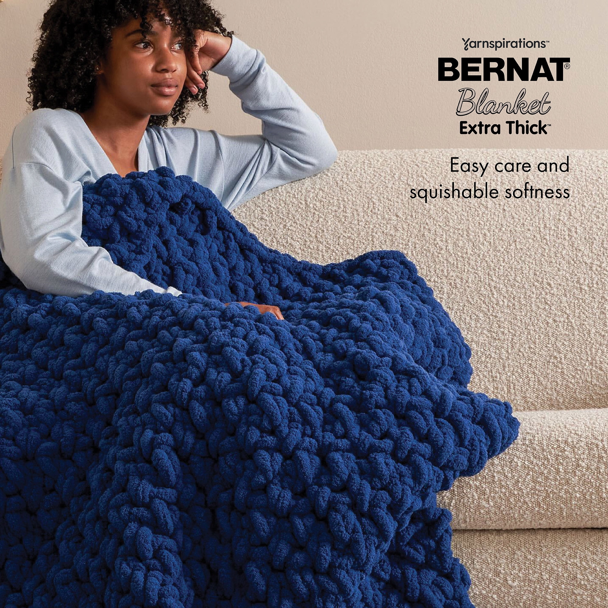 Bernat® Blanket Extra Thick™ #7 Jumbo Polyester Yarn, Choco-latte 21.2oz/600g 72 Yards