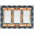 thumbnail image 1 of Metal Light Switch Plate Cover Blue Orange Mandala Star Tile Pattern TIL040, 1 of 13