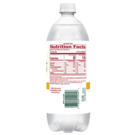 Canada Dry Caffeine Free Zero Sugar Tonic Water, 1 L, Bottle