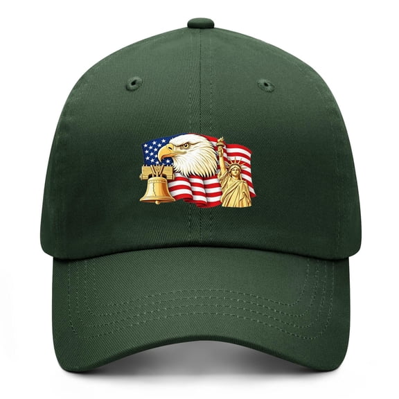 USA 250th Anniversary Army-green Baseball Cap with Patriotic Printed Artwork Designed for Men Women Who Want Comfortable Outdoor Wear