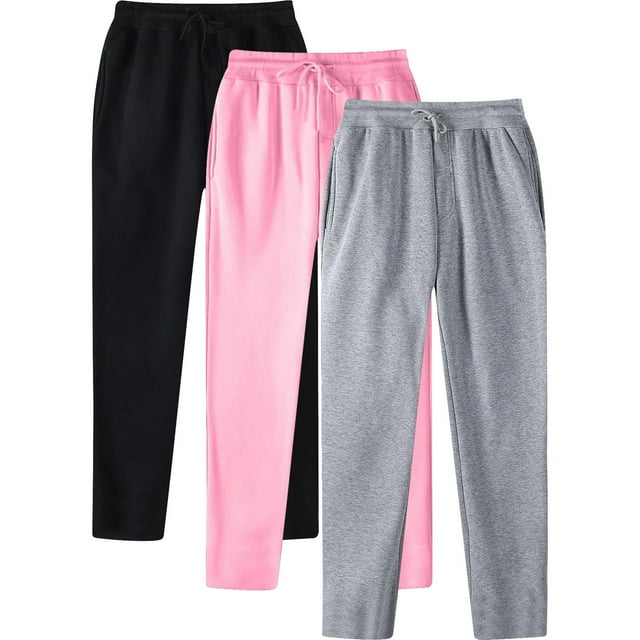 AherBiu 3PCS Sweatpants for Men Fleece Lightweight Drawstring Elastic Waisted Pants with Pockets Athletic Gym Running Trousers