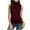 Wine1, variant on yillto Women Sleeveless Mock Turtleneck Tank Tops Slim Stretchy Layer Ruched Blouse Tee Shirts S-5XL
