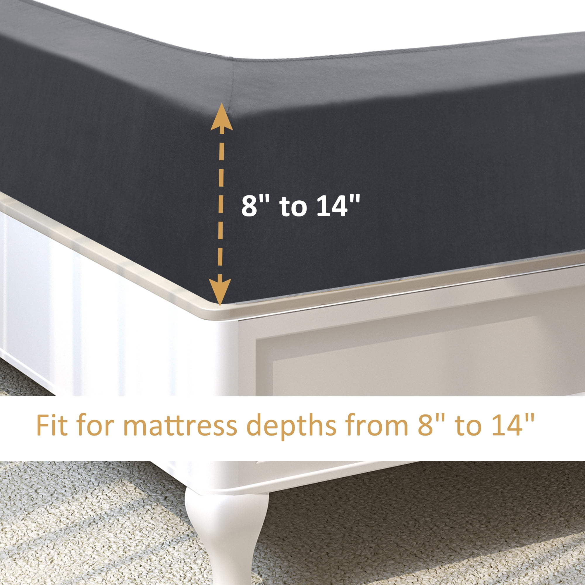 Unique Bargains Box Spring Cover Wrap Around 4 Sides Stretchy King Slate Grey