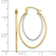 thumbnail image 2 of Beautiful 14K Two Tone Lightweight Hoop Earrings, 2 of 2