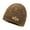Khaki_One Size, variant on HUANLEDASH Mid-aged Women Winter Hat Flower Applique Decor Dome Knitted Stretchable Beanie Solid Color Brimless Keep Warm Winter Grandmother Mother Cap