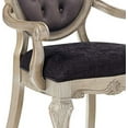 thumbnail image 3 of ACME Chantelle Arm Chair (Set-2) in Silver Gray Silk Fabric & Antique Platinum, 3 of 5