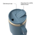 thumbnail image 3 of Contigo SnapSeal Leakproof Stainless Steel Reusable Water Bottle Tumbler with Side Handle, Teal/Champagne, 30 oz, 3 of 7