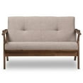thumbnail image 3 of Bowery Hill Tufted Loveseat in Light Gray and Walnut Brown, 3 of 6