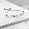 thumbnail image 3 of Gem Stone King 2.20 Ct Round Pink Created Sapphire 925 Sterling Silver Keren Hanan Women Adjustable Infinity Tennis Bracelet, 3 of 3