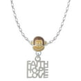 thumbnail image 1 of Delight Jewelry Silvertone Faith Hope Love Mia Monkey Charm Necklace, 1 of 4