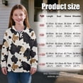 thumbnail image 7 of Uorisanigo Girls Sweatshirts Fashion Long Sleeve Lapel Zipper Sweatshirt Brown Black Cow Print Fall Trendy School Quarter Zipper Pullover Jackets for Sports and Daily Wear, 7 of 7