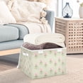 thumbnail image 3 of Yayeee Collapsible Cube Storage Bin with Lid Fabric Closet Decorative Basket with Handles, Green Wildflowers Pattern, 3 of 7