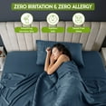 thumbnail image 4 of Lux Decor Collection Rayon from Bamboo Blend Sheets Set- 3 Piece Luxury Deep Pocket Bed Sheets Set - Navy Blue, 4 of 9