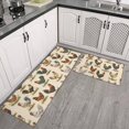 thumbnail image 2 of Rooster and Fowl Cream Pattern Anti Fatigue Kitchen Rugs Set Of 2, Non Slip Washable Decorative Floor Mats for Kitchen Sink Laundry, 17"x30" and 17"x47", 2 of 6