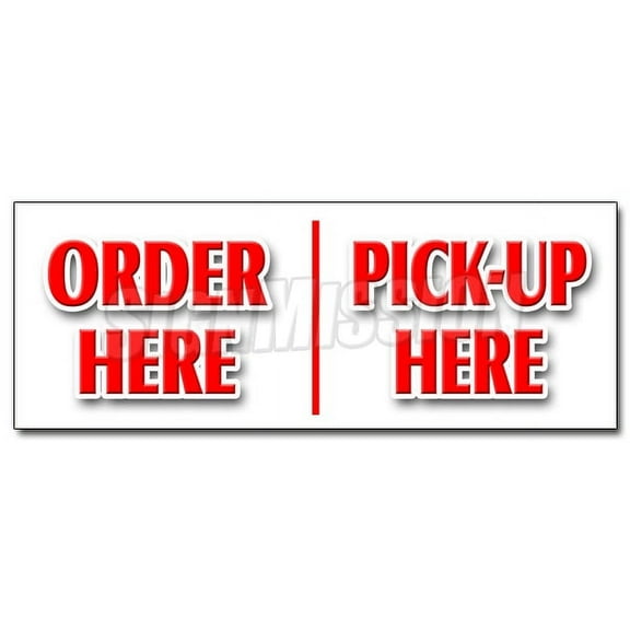 24" ORDER HERE PICK-UP HERE DECAL sticker hamburger pizza french fry ice cream