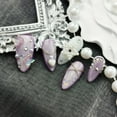 thumbnail image 4 of 10Pcs Original Design Handmade Shiny Press-On Nails - Purple Glitter Fake Nails with Butterfly & Pearl Accessories, Artisan-Crafted Decorative Nails, 4 of 10