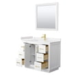 thumbnail image 3 of Wyndham Collection Miranda 42" Marble&Wood Single Bathroom Vanity in White/Gold, 3 of 7