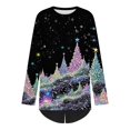 thumbnail image 4 of asdoklhq Womens Christmas Pajamas Women's Christmas Printed Winter Fashionable Casual Long Sleeved Home Sleepwear Set Multicolor 2X, 4 of 6