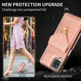 thumbnail image 5 of Dteck Case For Samsung Galaxy A12 6.5-inch,Shockproof Leather Card Holder Wallet Cross Body Bag Back Case Hybrid Rubber Kickstand Cover with Shoulder Strap,Rosegold, 5 of 6