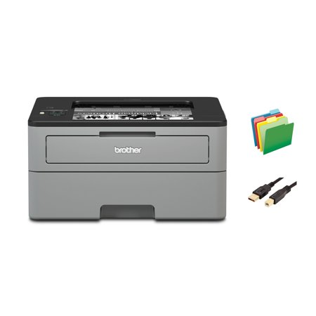 Brother HL-L23 Series Compact Monochrome Laser Printer, Print Copy Scan, 26 ppm, Wireless I Mobile Printing, 250-sheet, Auto 2-Sided Printing, Duplex Printing, With MTC Printer Cable and File Folders