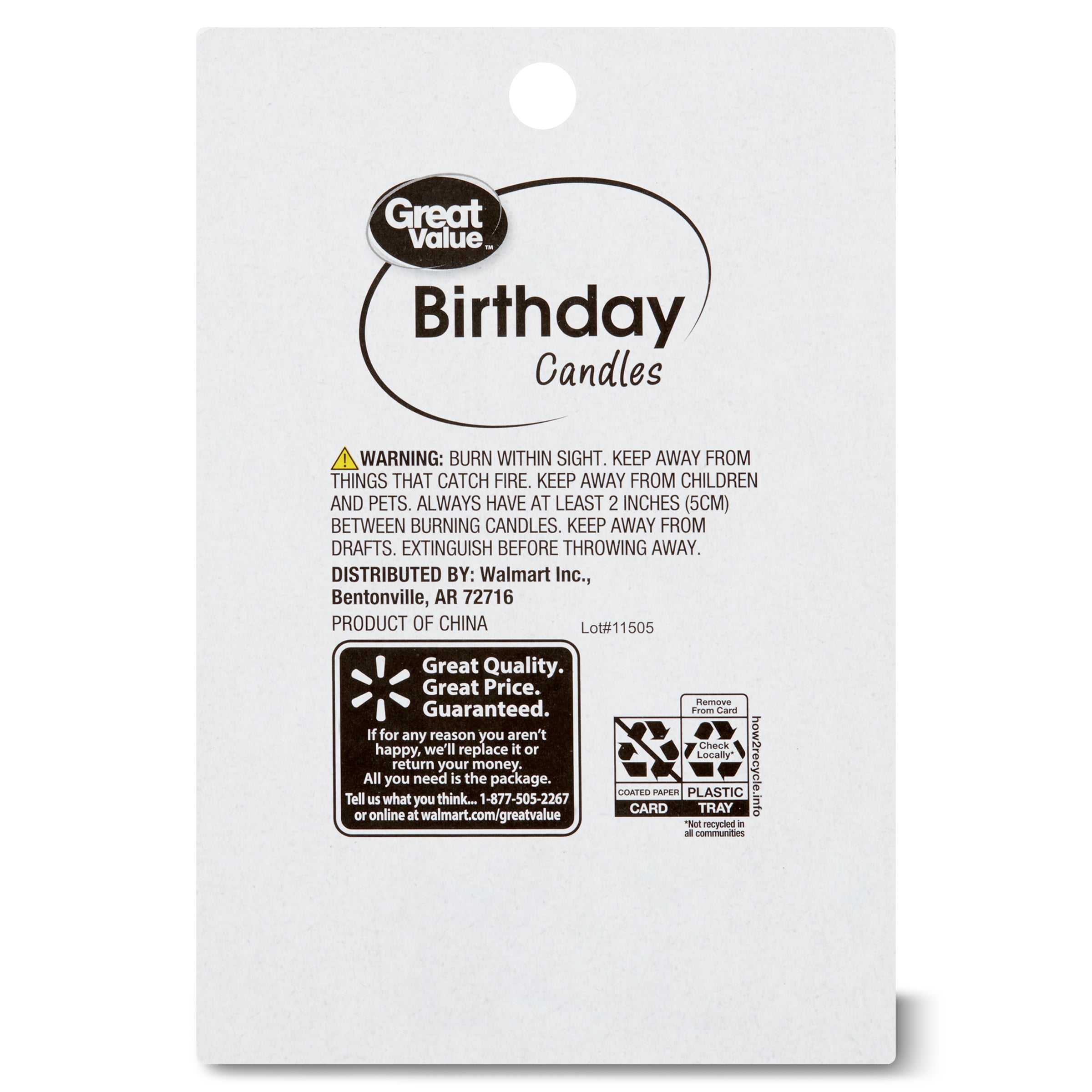 Great Value Celebration Candles, Happy Birthday, 1 Count