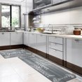thumbnail image 3 of MeyJey Kitchen Rug Set of 2, Anti Fatigue Kitchen Mat 2 Pieces, Non Skid Waterproof Cushioned Floor Mat and Runner Rug, 17"x28"x0.5"+17"x59"x0.5", Gray, 3 of 6