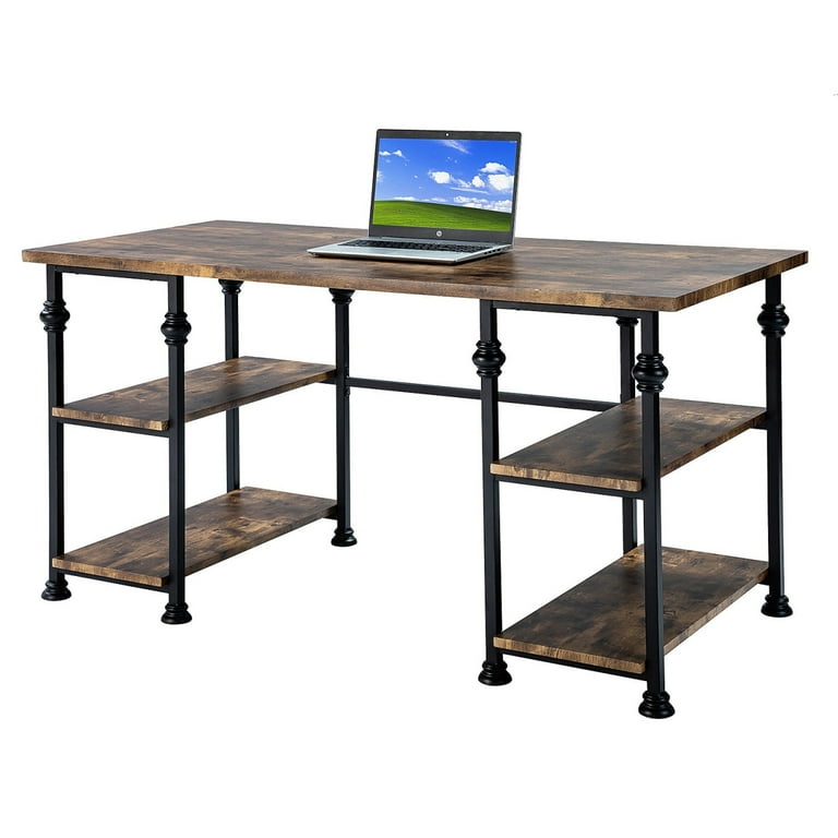 デスク 60cm x 40cm x 28cm*4 Industrial Computer Desk, 60 x 28 inch Home Office Desk with