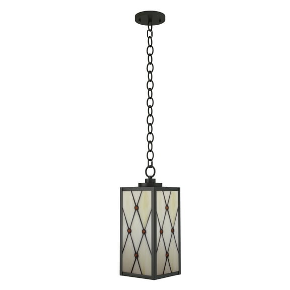 12.5" Antique Style Outdoor Patio Mini Pendant with Frosted Art Glass