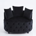 thumbnail image 2 of 40.6 In. Width Black Velvet Chair - Foam Filled For Cozy Living Space Stylish Room, 2 of 6