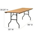 thumbnail image 4 of Flash Furniture Gael 8-Foot Rectangular Wood Folding Banquet Table with Clear Coated Finished Top, 4 of 11