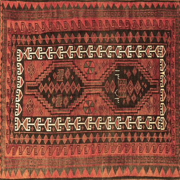 Ahgly Company Indoor Square Persian Brown Traditional Area Rugs, 5' Square