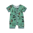 thumbnail image 2 of Aojekbee Baby Boys Jumpsuit, Short Sleeve Crew Neck Zipped Horse Print Summer Romper Clothes for Casual Daily, 2 of 10