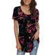 thumbnail image 2 of Moda mujer verano manga corta gradiente estampado pliegue Casual blusa Tops Fridja bn7040, 2 of 9