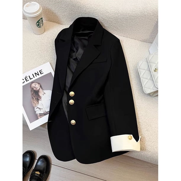 Chaqueta Tipo Blazer Para Mujer - Elegante, Solapa, Manga Larga - Tallas S A XXL (asiáticas)