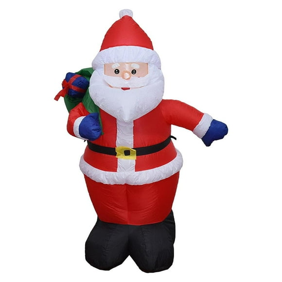 S SERENABLE Christmas 47inch Inflatable Giant Santa Claus Holding Gift Bag Luminous for Yard
