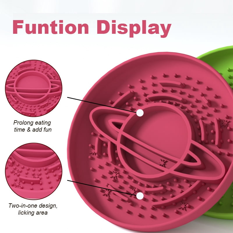 Silicone Slow Feeder Dog Bowl, Anti-Choking Pet Slow Eating Bowl, Non-Slip Feeding Dish for Puppy Medium Large Dogs Indoor Daily Use