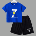 thumbnail image 4 of Traje deportivo de verano CR7 Ronaldo para niños de 2 a 14 años, conjunto de 2 piezas, camisetas de manga corta informales y pantalones cortos, conjuntos de ropa de ídolo para niños, 4 of 4