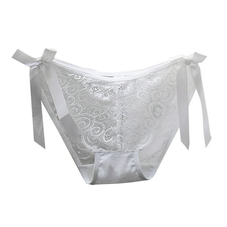 LARUYEKO Pure Desire Sexy Bow French Lace Panties Women s Low Waist Seamless Crotch Breathable Large Size Briefs Women s Cotton Underwear High Waisted Ladies Full Coverage Panties High-Cut Stretch