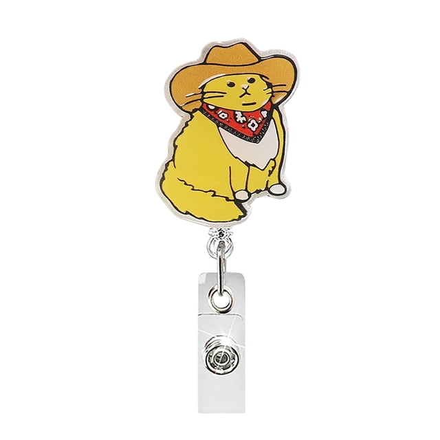Funny And Cute Cartoon Pattern Badge Reel With Clip Closure For Workplace Induction Graduation Of Doctors Teachers Students Workers