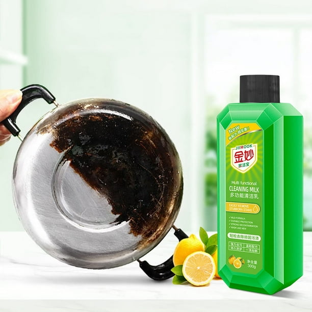 pstuiky Leche limpiadora multifuncional para el hogar cocina manchas de aceite difíciles sarro limpiador multiusos 300 ml
