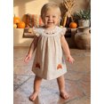 thumbnail image 3 of Cjfdfy Kids Toddler Baby Girl Thanksgiving Dress Outfit Little Baby Girls Summer Fall Plaid Gingham Dress Turcky Bread Embroidery Flying Sleeve A-line Dresses, 3 of 8
