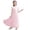 Pink, variant on CPNG Girls' Soft Floor-Length Chiffon Dress – Ruffled Flutter Sleeves, Pleated Bodice & Cinched Waist for Flower Girl, Wedding Guest & Formal Special Occasions