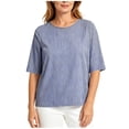 thumbnail image 6 of Neewe Women's Summer Casual Crewneck Half Sleeve T-Shirts Plain Loose Fit Cotton Linen Basic Tops Tees Blouses, 6 of 8