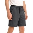 thumbnail image 5 of Boys Summer Shorts Drawstring Elastic Waist Solid Color Summer Casual Loose Sporty Pants Zipper Pockets (11-12Years, Dark Gray), 5 of 5