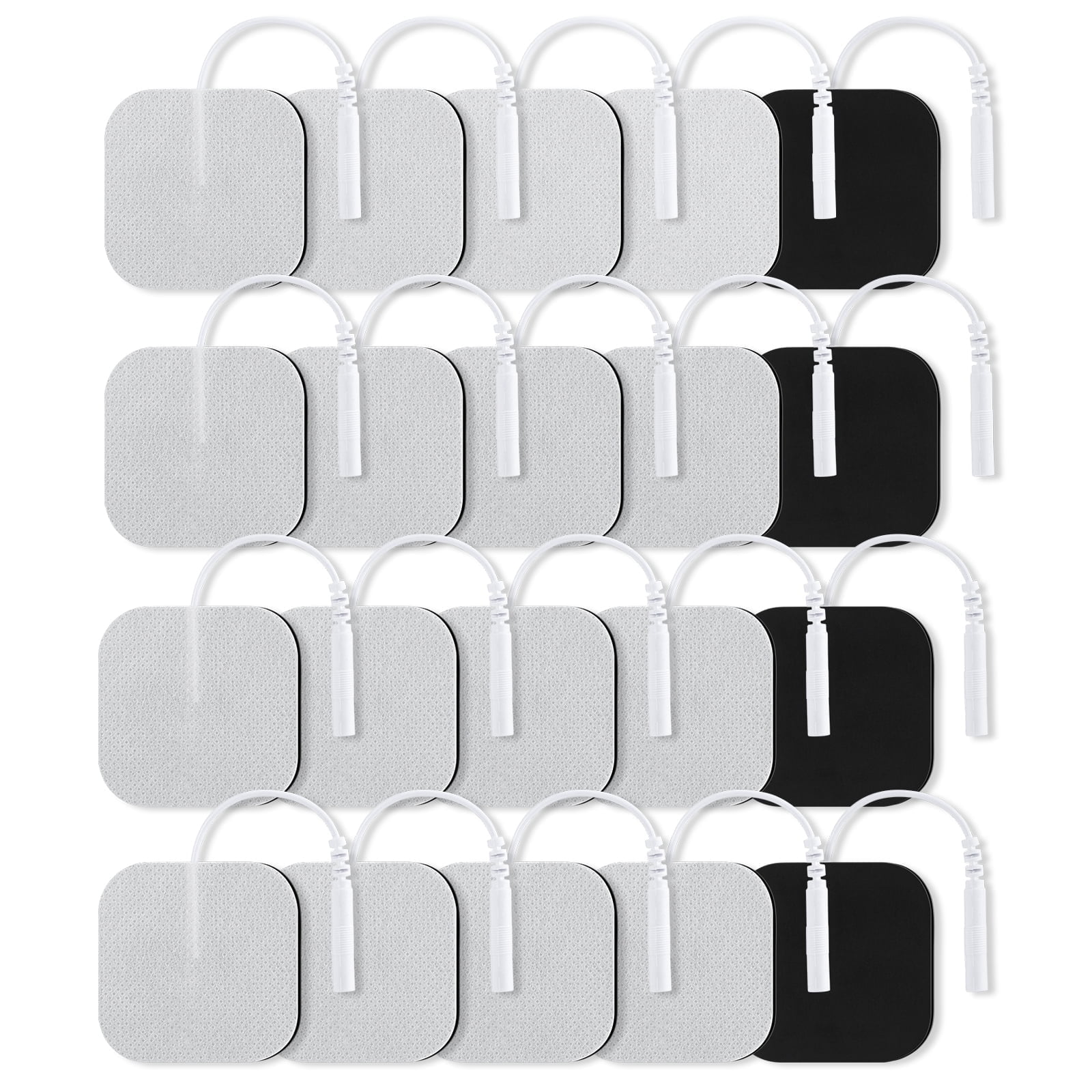 TENS Unit Replacement Pads 20 Pack 2mm Electrode Patches for Electrotherapy, Reusable Self-Adhesive Electrodes Pads, White