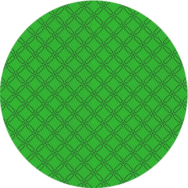 Ahgly Company Tapis Rond Lavable en Machine Intérieur Transitionnel Vert Lime, 4 Pieds Rond