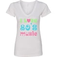 thumbnail image 3 of Inktastic I Love 80's Music Women's V-Neck T-Shirt, 3 of 5