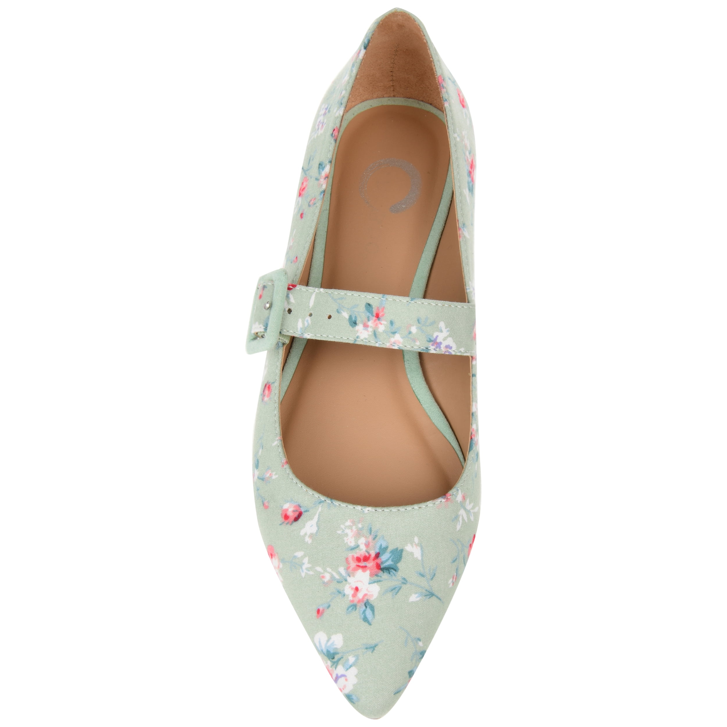 Journee Womens Karissa Buckle Pointed Toe Mary Jane Dress Flats