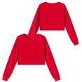 thumbnail image 3 of Hinvhai Girls Crop Tops Kids Long Sleeve Pullover Sweatshirts Girls Cropped Crewneck Sweatshirt Red 9 Years, 3 of 6