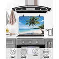 thumbnail image 5 of nqOlkjepod Large Induction Cooktop Protector Mat 28.5"x20.5", Coastal Tropical Stove Top Covers for Electric Stove, Blue Sky Coconut Tree Summer Beach Stove Burner Cover Mats, Glass Top Stove Cover, 5 of 8